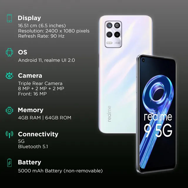 realme 9 5G 4GB/64GB Stargaze White / Supersonic Black / Supersonic Blue