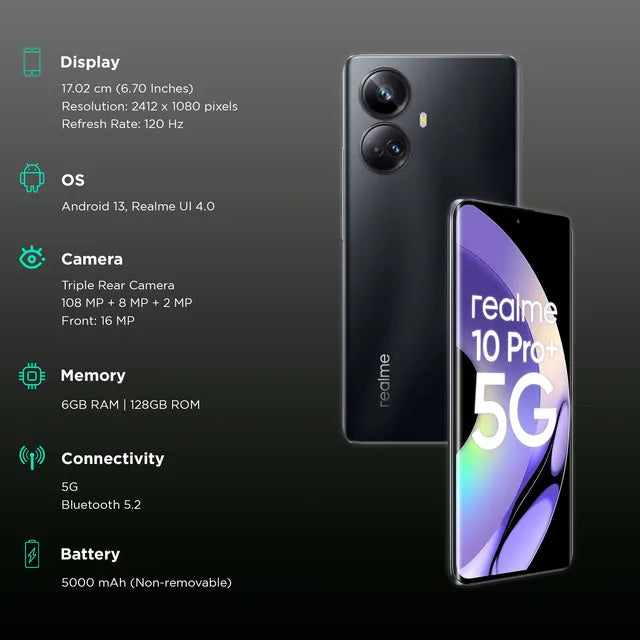 realme 10 Pro+ 5G 6/128GB Dark Matter / Nebula Blue / Hyperspace