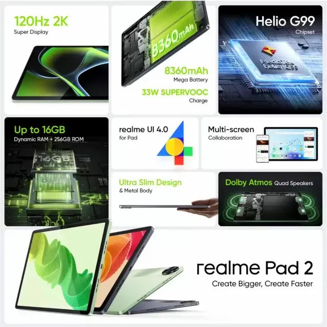 realme Pad 2 Lte 8GB/256GB Green 2024 / Grey