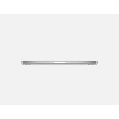 Closed view of the Apple MacBook Pro, showcasing its sleek and minimalist design. The laptop is shown with its lid closed, highlighting its aluminum enclosure and iconic Apple logo on the back.