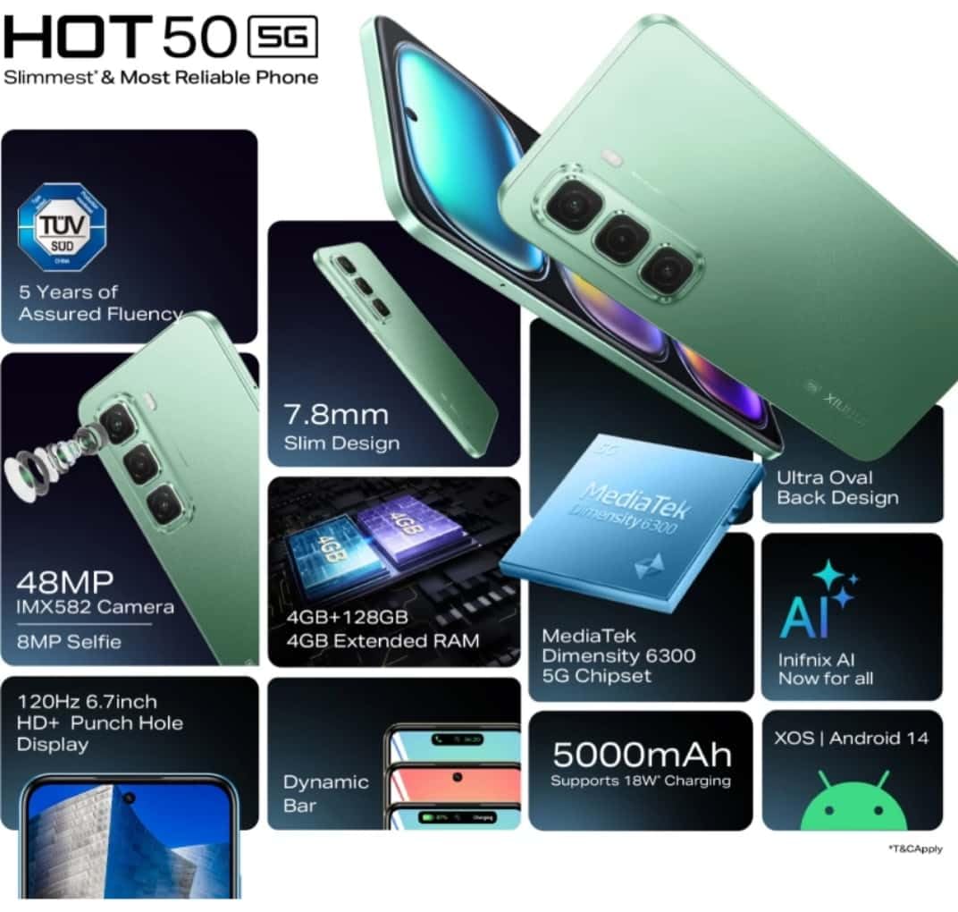 Infinix Hot 50 5G 4GB/128GB Sage Green