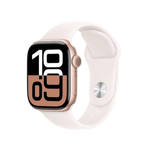 Apple Watch Series 10 (GPS),42mm,Jet Black,Rose Gold,Silver Aluminium Case with Sport Band / Sport Loop