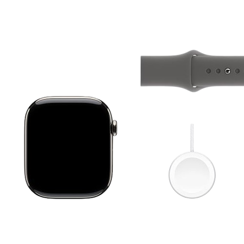 Apple Watch Series 10 (GPS + Cellular) , 46mm , Slate Titanium Case with Sport Band,Milanese Loop