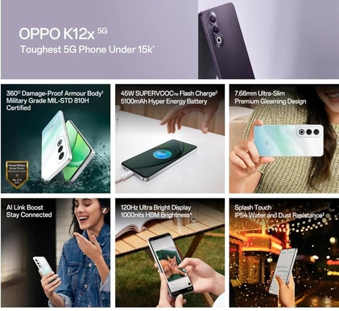 Oppo K12X 5G 8GB/256GB Breeze Blue / Midnight Violet