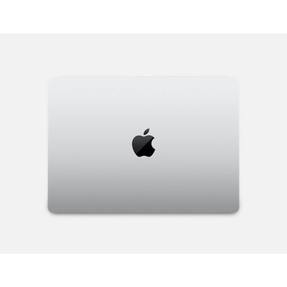 Closed view of the Apple MacBook Pro, showcasing its sleek and minimalist design. The laptop is shown with its lid closed, highlighting its aluminum enclosure and iconic Apple logo on the back.