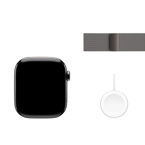 Apple Watch Series 10 (GPS + Cellular) ,46mm, Slate Titanium Case with Slate Milanese Loop - S/M