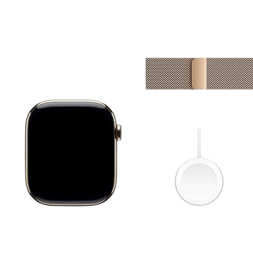 Apple Watch Series 10 (GPS + Cellular) 46mm, Natural Titanium Case with Natural Milanese Loop s/m and m/l