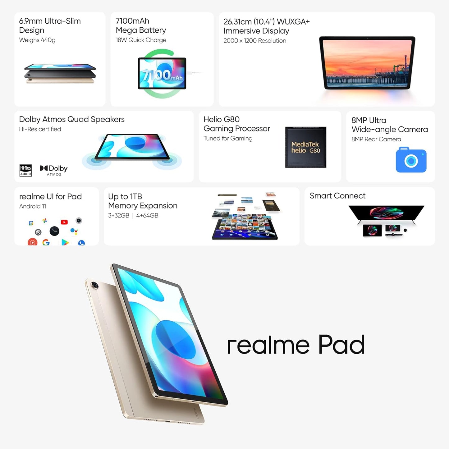 realme Tab LTE 6GB/128GB RMP Grey / Gold