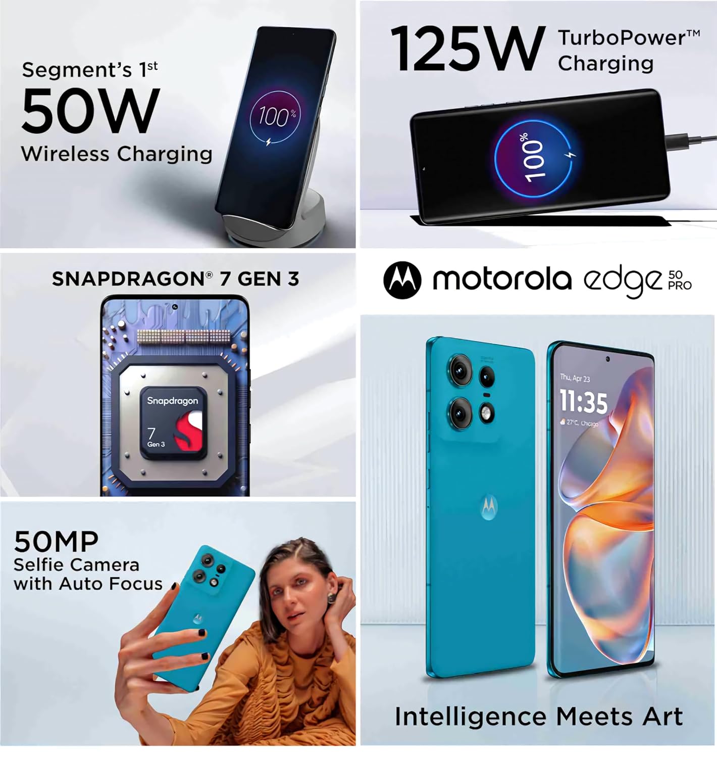 Motorola Moto Edge 50 pro 5G 12GB/256GB Caneel Bay / Moonlight Pearl