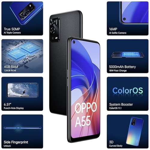 Oppo A55 4GB/128GB Starry Black /  Rainbow Blue