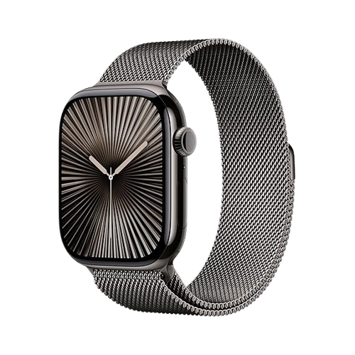 Apple Watch Series 10 (GPS + Cellular) , 46mm , Slate Titanium Case with Sport Band,Milanese Loop