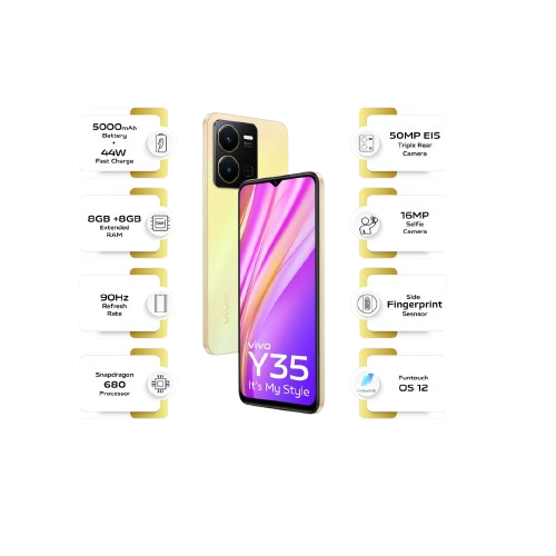 Vivo Y35 8GB/128GB Dawn Gold / Agate Black