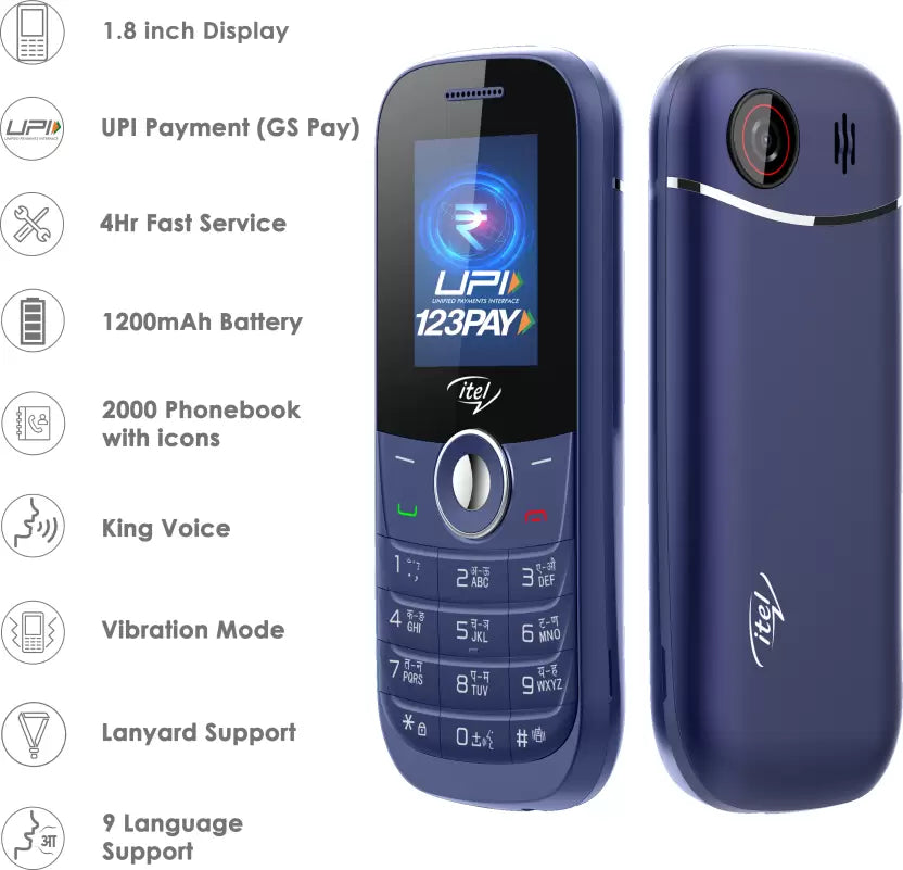 Itel Super Guru 200 SG200 Deep Blue / Light Purple